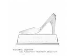 水晶靴水晶高跟鞋奖杯批发服装鞋业美妆公司年会表彰奖杯