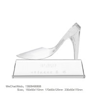 水晶靴水晶高跟鞋奖杯批发服装鞋业美妆公司年会表彰奖杯